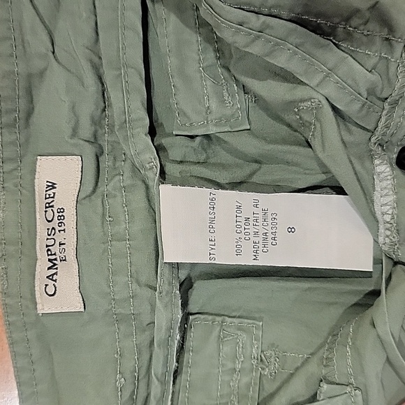 Campus Crew Army Green Shorts - Picture 2 of 4